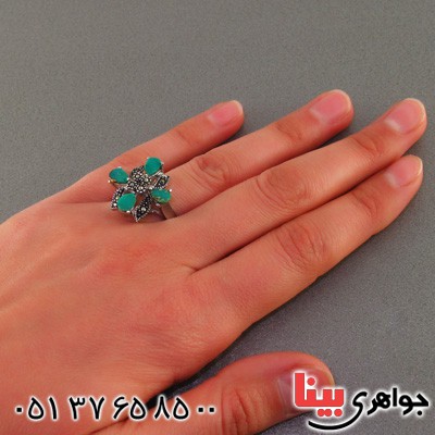 انگشتر فیروزه نیشابوری زنانه مارکازیتی _کد:15959