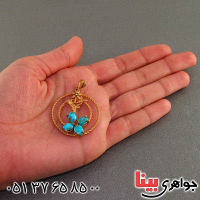 گردنبند فیروزه نیشابوری زنانه بسیارعالی زیرخاکی _کد:2295