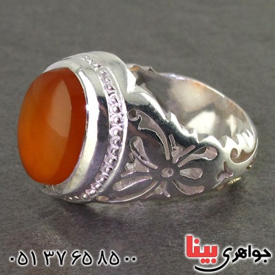 انگشتر عقیق یمنی شرف الشمس درشت مردانه بسیار عالی فاخر _کد:2299