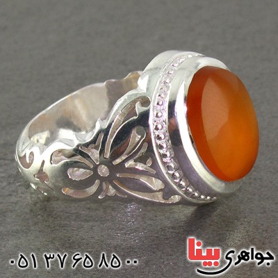 انگشتر عقیق یمنی شرف الشمس درشت مردانه بسیار عالی فاخر _کد:2299