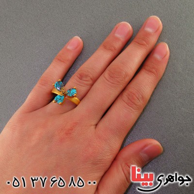انگشتر فیروزه نیشابوری زنانه طرح زیرخاکی _کد:15967
