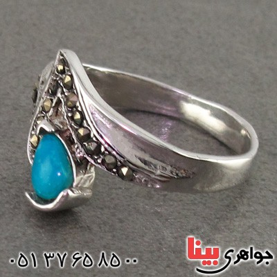 انگشتر فیروزه نیشابوری زنانه مارکازیتی _کد:15972