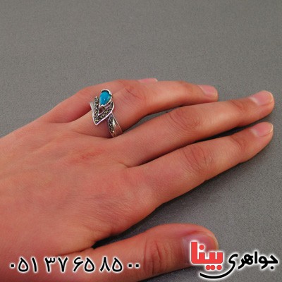 انگشتر فیروزه نیشابوری زنانه مارکازیتی _کد:15972