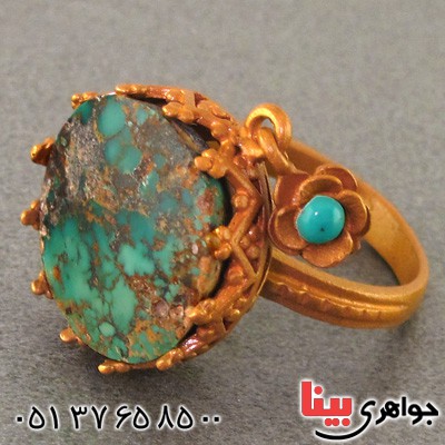 انگشتر فیروزه نیشابوری شجری زنانه درشت زیرخاکی _کد:15974