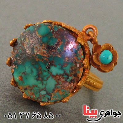 انگشتر فیروزه نیشابوری شجری زنانه درشت زیرخاکی _کد:15974