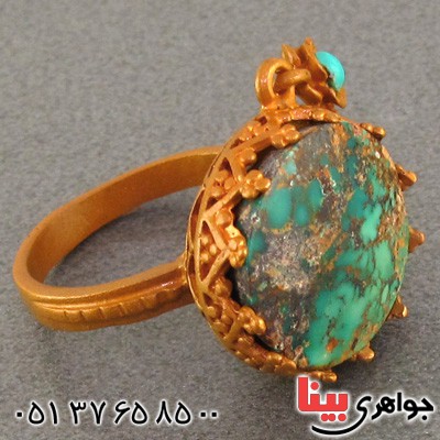 انگشتر فیروزه نیشابوری شجری زنانه درشت زیرخاکی _کد:15974