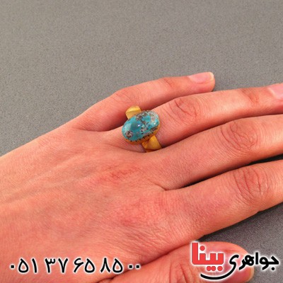 انگشتر فیروزه نیشابوری شجری زیرخاکی زنانه _کد:15981