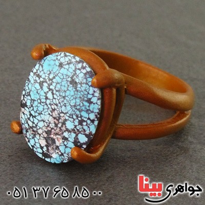 انگشتر فیروزه نیشابوری درشت زنانه خاص و تک _کد:15983