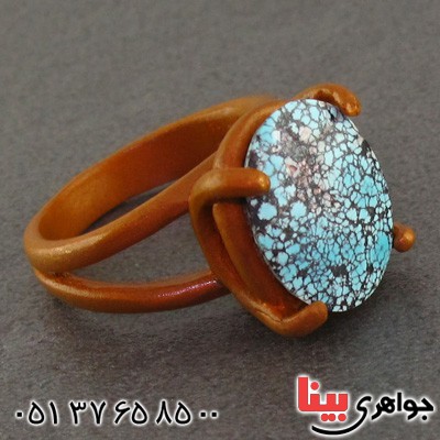 انگشتر فیروزه نیشابوری درشت زنانه خاص و تک _کد:15983