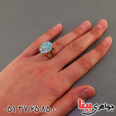 انگشتر فیروزه نیشابوری درشت زنانه خاص و تک _کد:15983