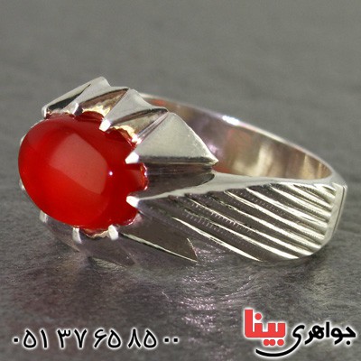 انگشتر عقیق یمنی مردانه خوش طبع _کد:2315