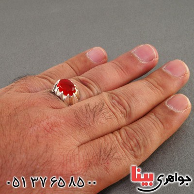 انگشتر عقیق یمنی مردانه خوش طبع _کد:2315