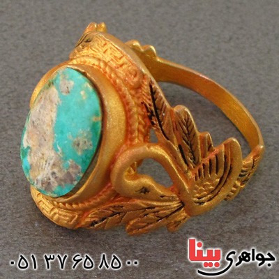 انگشتر فیروزه نیشابوری درشت زنانه طرح زیرخاکی _کد:15986