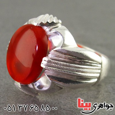 انگشتر عقیق یمنی مردانه چهارچنگ _کد:2319