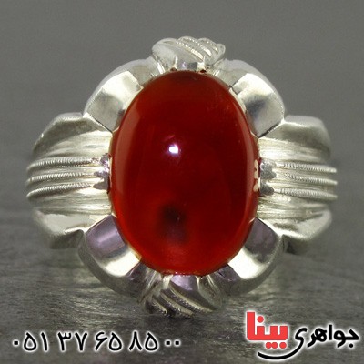 انگشتر عقیق یمنی مردانه چهارچنگ _کد:2319