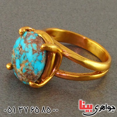 انگشتر فیروزه نیشابوری شجری درشت زنانه بسیار عالی _کد:2320