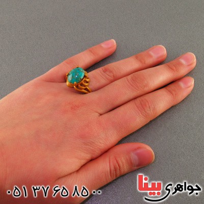 انگشتر فیروزه نیشابوری زنانه طرح زیرخاکی _کد:15988