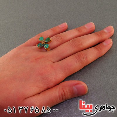 انگشتر فیروزه نیشابوری زنانه طرح زیرخاکی _کد:15989