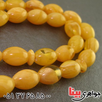 تسبیح کهربا پودری ۳۳ دانه ای خوشرنگ
