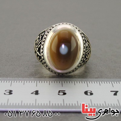 انگشتر عقیق باباقوری درشت مردانه ضد چشم زخم فاخر _کد:2344