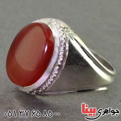 انگشتر عقیق یمنی مردانه با حرز امام جواد _کد:2353