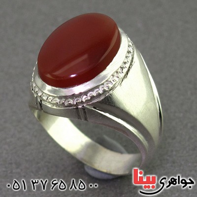 انگشتر عقیق یمنی مردانه با حرز امام جواد _کد:2353