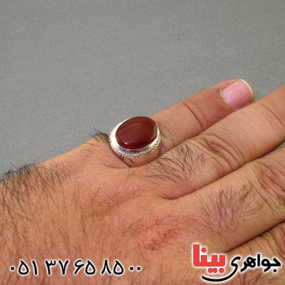 انگشتر عقیق یمنی مردانه با حرز امام جواد _کد:2353