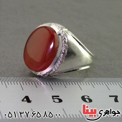 انگشتر عقیق یمنی مردانه با حرز امام جواد _کد:2353