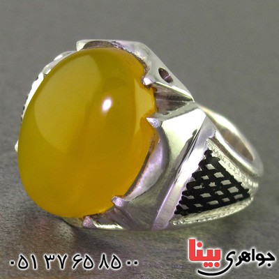 انگشتر عقیق شرف الشمس مردانه درشت بسیار عالی فاخر _کد:2358