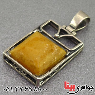 گردنبند کهربا بولونی قدیمی درجه یک خوشرنگ _کد:2361
