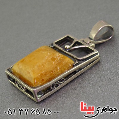 گردنبند کهربا بولونی قدیمی درجه یک خوشرنگ _کد:2361