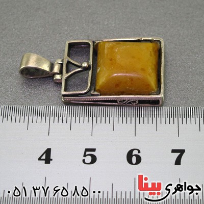 گردنبند کهربا بولونی قدیمی درجه یک خوشرنگ _کد:2361