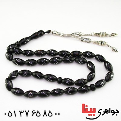 تسبیح یسر 33 دانه ای نقره کوب دانه هلی _کد:2362