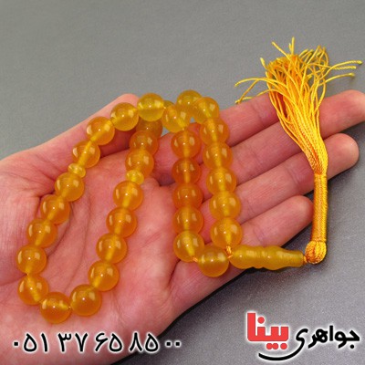 تسبیح عقیق شرف الشمس 33 دانه ای درجه یک _کد:16147