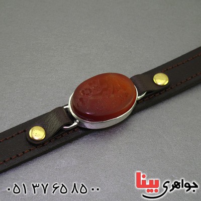 دستبند عقیق قرمز با حکاکی یا رقیه _کد:16153