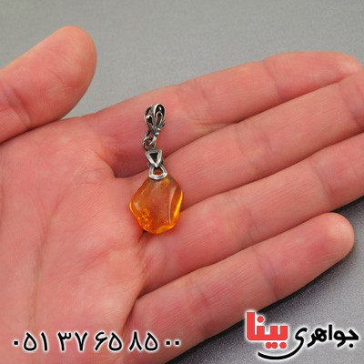 گردنبند کهربا بولونی قدیمی خوشرنگ _کد:16156