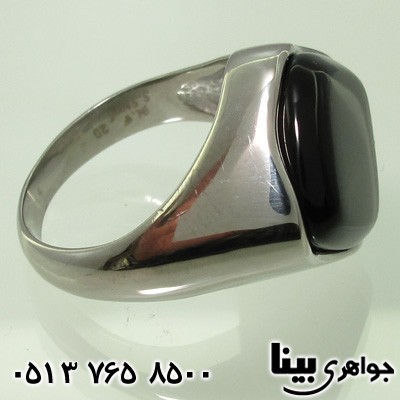 انگشتر عقیق سیاه (اونیکس) لوزی