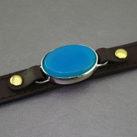 دستبند عقیق آبی خوشرنگ 