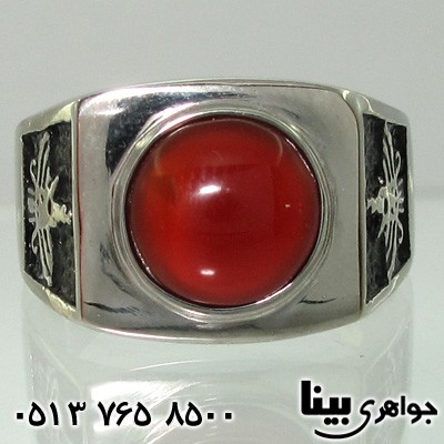 انگشتر عقیق مستطیلی سیاه قلم
