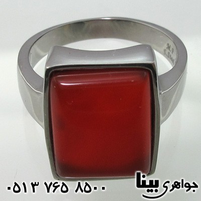 انگشتر عقیق مستطیلی ساده