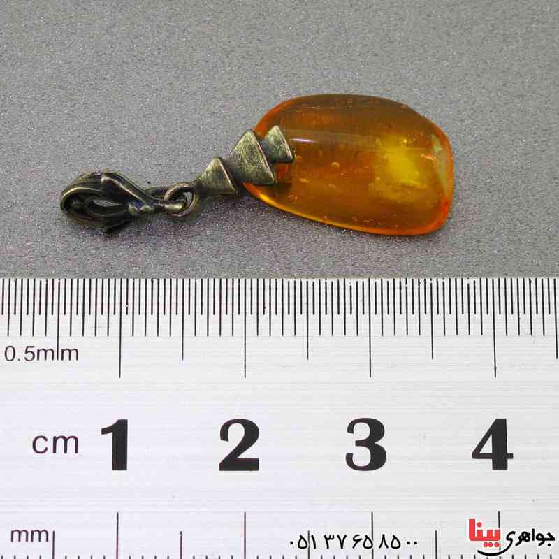 گردنبند کهربا بولونی حشره ای قدیمی خوش طرح _کد:16194