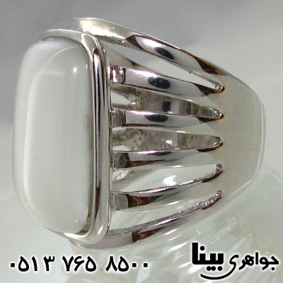 انگشتر سنگ ماه (مون استون) مستطیلی پهن