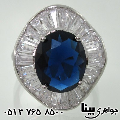 انگشتر یاقوت کبود سنتاتیک باگت ریلی