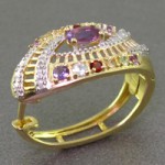 گوشواره چند جواهر بسیار عالی با الماس مانی زنانه _کد:2433
