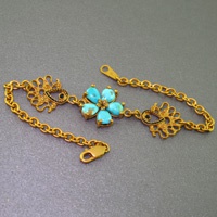 دستبند فیروزه نیشابوری زنانه بسیارعالی طرح زیرخاکی 