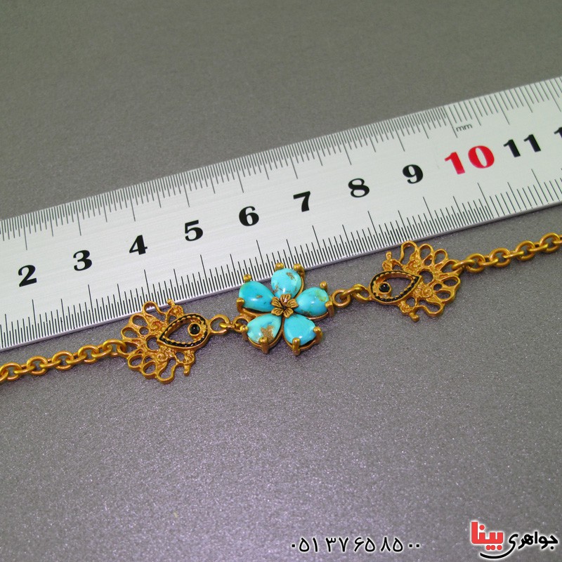 دستبند فیروزه نیشابوری زنانه بسیارعالی طرح زیرخاکی _کد:16503