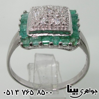 انگشتر زمرد کلمبیا مربعی دور نگین