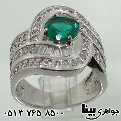 انگشتر زمرد چشمی پهن