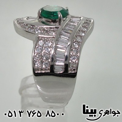 انگشتر زمرد چشمی پهن