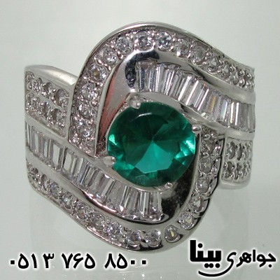 انگشتر زمرد چشمی پهن